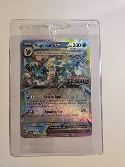 Vaporeon EX Prismatic Evolutions STAMPED Sealed Promo Card 023/131 Surprise Box - Image 1