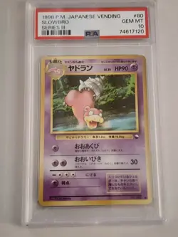 1998 Pokemon Japanese Vending Series 3 III #80 Slowbro PSA 10 graded card - Image 1