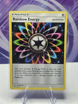 Rainbow Energy 137/149 Uncommon - Pokemon Sun & Moon Base Set Single Card - Image 1