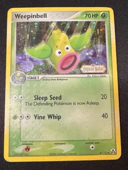 WEEPINBELL Legend Maker Stamped POKEMON Holo 2006 Trading Card 47/92 - HP/DMG - Image 1