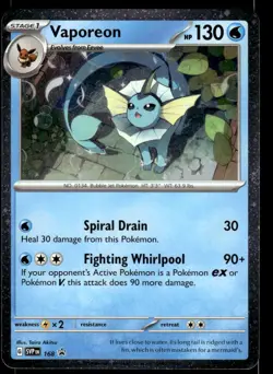 Pokemon TCG SV: Scarlet & Violet Promo Cards #168 Vaporeon - Image 1