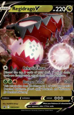 Pokemon TCG SWSH: Sword & Shield Promo Cards #SWSH281 Regidrago V MP (Crease) - Image 1