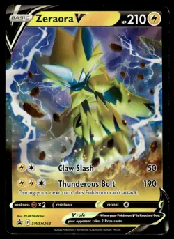 Pokemon TCG SWSH: Sword & Shield Promo Cards #SWSH263 Zeraora V LP - Image 1
