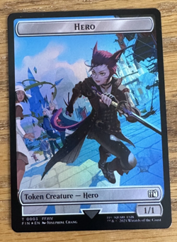 MTG Final Fantasy Token, Hero 0003 / Wizard 0014 - Foil - Image 1