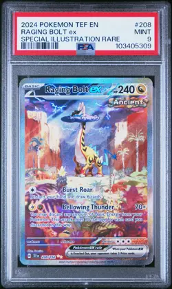 2024 POKEMON TEF EN-TEMPORAL FORCES #208 RAGING BOLT EX PSA 9 - Image 1