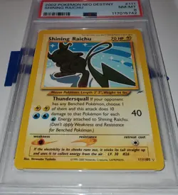 2002 Pokemon Neo Destiny #111 111/105 Shining Raichu PSA 8 Secret Rare TCG - Image 1