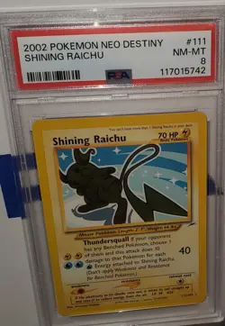 2002 Pokemon Neo Destiny #111 111/105 Shining Raichu PSA 8 Secret Rare TCG - Image 2