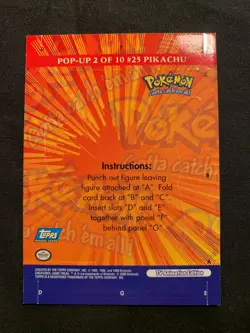 Pikachu #25 - Pop-Up 2 of 10-Pokemon TV Animation 3-Topps 2000-NM - Image 3