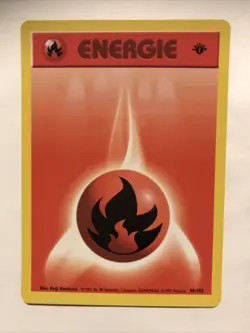 Pokemon TCG Base Set 1st Edition Regular Finish Fire Energy 98/102 GERMAN - Image 1