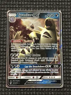 Pokemon TCG Tyranitar GX 121/214 Lost Thunder Ultra Rare Holo NM - Image 1
