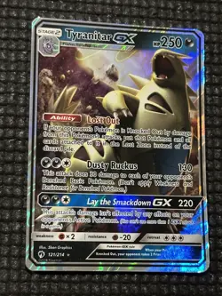Pokemon TCG Tyranitar GX 121/214 Lost Thunder Ultra Rare Holo NM - Image 3