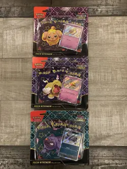 Pokemon TCG Scarlet & Violet Paldean Fates Tech-Sticker Collection SET OF 3 New - Image 1