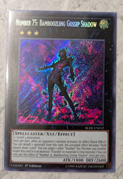 Yu-Gi-Oh! Number 75: Bamboozling Gossip Shadow, Secret Rare, 1st Ed, BLRR, NM - Image 1