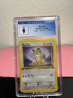 1999 Pokemon Jungle 1st Edition #56 Meowth CGC 9 MINT - Image 1