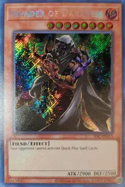 Invader Of Darkness SCR IOC-EN111 SECRET RARE YuGiOh TCG Card - Image 1