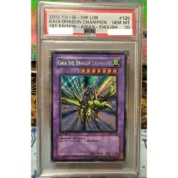 Gaia the Dragon Champion Yugioh 2002 LOB 1st Edition Asian English #125 PSA 10 - Image 1
