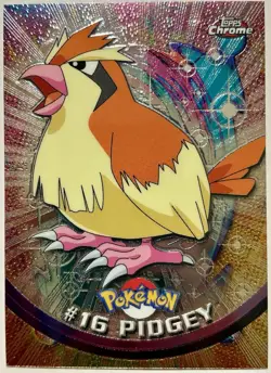 PIDGEY #16, Series 1 - 2000, Topps TV Animation Edition Chrome Pokemon Card - Image 1