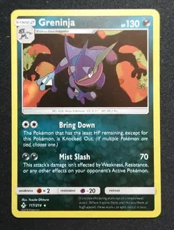 Greninja 117/214 Sm-Unbroken Bonds Holo LP See Photos Of Back Pokemon Card - Image 1