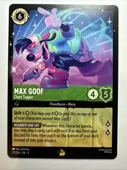 Max Goof - Chart Topper 77/204 Fabled Regular 2025 Disney Lorcana Card NM - Image 1