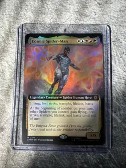 Cosmic Spider-man MTG extended art Foil Nm/M Magic The Gathering Rare Card - Image 1