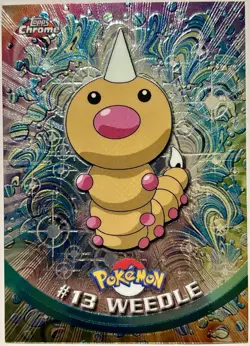 WEEDLE #13, Series 1 - 2000, Topps TV Animation Edition Chrome Pokemon Card - Image 2