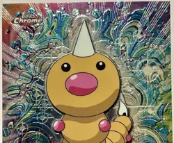 WEEDLE #13, Series 1 - 2000, Topps TV Animation Edition Chrome Pokemon Card - Image 3