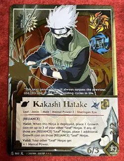 Naruto 2002 CCG Kakashi Hatake Reliance Card 863 LP Gold Foil Super Rare - Image 1