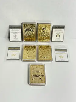1999 Nintendo 23K Gold Plated Pokemon Trading Cards Charizard Pikachu Lot of 5 - Image 1