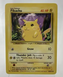 Pokemon Card 1999 PIKACHU Rare Yellow Cheeks 58/102 Base Set - Image 1