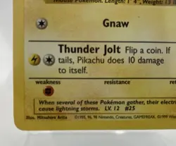 Pokemon Card 1999 PIKACHU Rare Yellow Cheeks 58/102 Base Set - Image 3