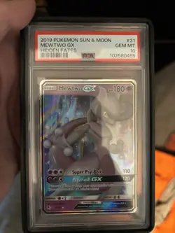 PSA 10 GEM MINT Mewtwo GX 31/68 Full Art Hidden Fates Pokemon Card - Image 1