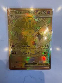 2025 Pokemon Card: (Gold) Mega Lucario ex 188/132 Me01: Mega Evolution Holo - Image 1