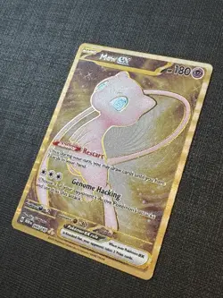Pokemon TCG Scarlet & Violet Mew EX 205/165 Gold Metal Card NM Condition - Image 2