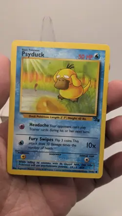 Vintage Pokemon TCG WOTC Psyduck #53/62 Fossil Unlimited Common Card - MP - Image 3