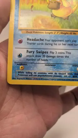 Vintage Pokemon TCG WOTC Psyduck #53/62 Fossil Unlimited Common Card - MP - Image 4