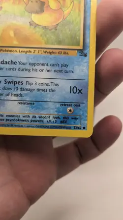 Vintage Pokemon TCG WOTC Psyduck #53/62 Fossil Unlimited Common Card - MP - Image 5