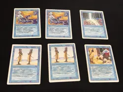 Mtg Revised Blue Card Lot 33 Cards-Braingeyser,Lord Of Atlantis. Played - Image 2
