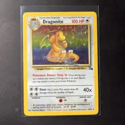 Pokemon TCG Dragonite WOTC 4/62 Fossil Set Rare Holo Vintage 1999 Unlimited HP - Image 1