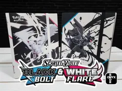 Pokemon Black Bolt & White Flare Binder ONLY Set- 1 OF EACH. And Sleeves. - Image 1