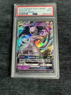 2017 POKEMON SUN & MOON SHINING LEGENDS 39/73 MEWTWO GX - PSA 9 - Image 1