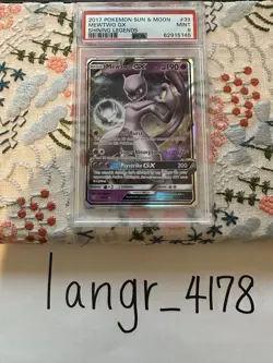 2017 POKEMON SUN & MOON SHINING LEGENDS 39/73 MEWTWO GX - PSA 9 - Image 2