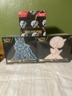 Sealed Pokemon Center Mega Evolution ETBs (2) And Mega Evolution Booster Box - Image 1