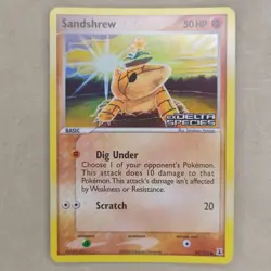Sandshrew 82/113 EXC Stamped Pokemon Reverse Holo EX Delta Species NM Near Mint - Image 1