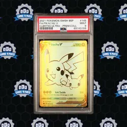 2021 Pokemon SWSH BSP Full Art Pikachu V #145 Celebrations UPC Graded PSA 9 - Image 1