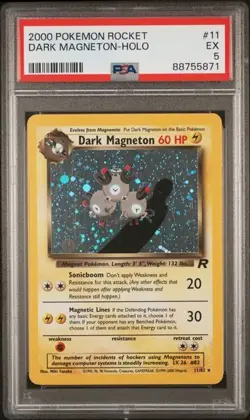 Pokemon Dark Magneton 11/82 Team Rocket Holo PSA 5 - Image 1