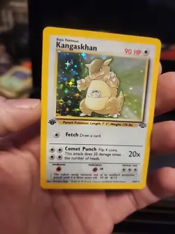 Kangaskhan Pokemon Card 90 HP Holo Rare Wizards of the Coast 1st Edition - Image 3