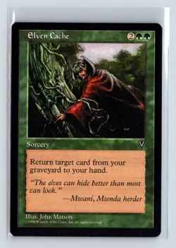 ELVEN CACHE - MTG Magic the Gathering Card - Visions - Common - Image 1