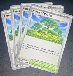 x4 Forest of Vitality 117/132 Mega Evolution Pokemon Card TCG PLAYSET - Image 1
