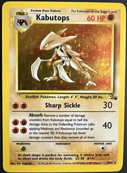Pokemon Card - Kabutops 9/62 Fossil Holo Rare - Image 1