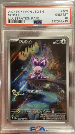 Noibat Illustration Rare Pokemon TCG Journey Together Card 169/159 PSA10 - Image 1